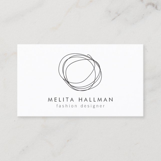 Carte De Visite Logo minimaliste et moderne de Black Designer Scri (Devant)