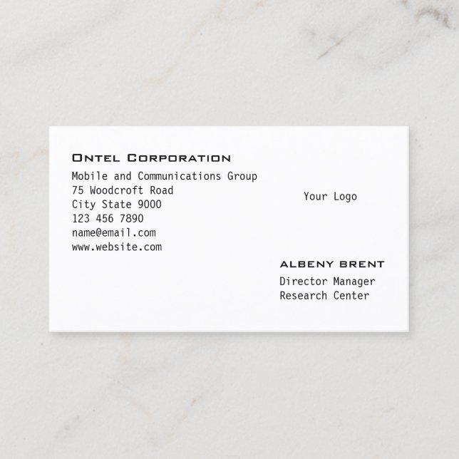 Carte De Visite Logo minimaliste gravé (Devant)
