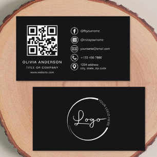 Carte De Visite Logo minimaliste moderne avec icônes de médias soc