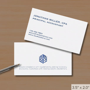 Carte De Visite Logo minimaliste moderne bleu blanc