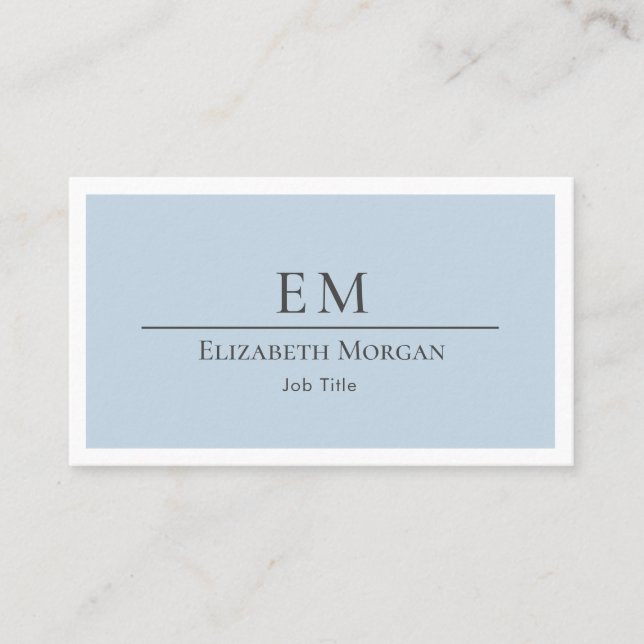 Carte De Visite Logo minimaliste moderne bleu clair gris simple (Devant)