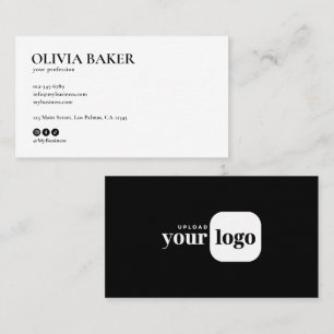 Carte De Visite Logo Minimaliste Moderne & Icônes pour les Médias 