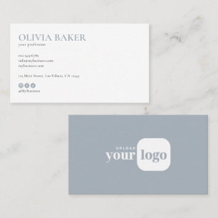 Carte De Visite Logo Minimaliste Moderne & Icônes pour les Médias 