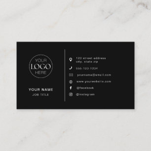 Carte De Visite Logo Minimaliste Moderne Icônes Réseaux Sociaux No