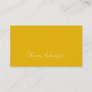 Carte De Visite Logo minimaliste moderne jaune moutarde blanc