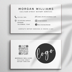 Carte De Visite Logo minimaliste moderne professionnel Code Qr