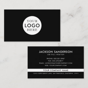 Carte De Visite Logo Minimaliste Moderne Professionnel Noir Blanc