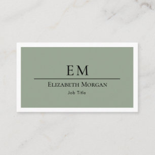 Carte De Visite Logo Minimaliste Moderne Vert Sauge Simple