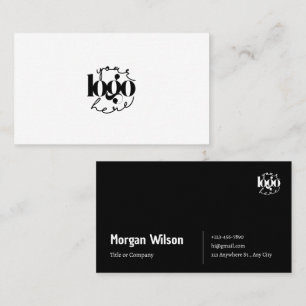 Carte De Visite Logo minimaliste noir et blanc pour entreprise