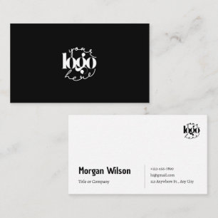 Carte De Visite Logo minimaliste noir et blanc pour entreprise