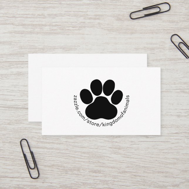 Carte De Visite Logo minimaliste Personnalisé Royaume des animaux  (Devant/Arrière en situation)