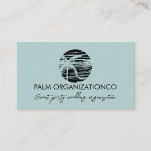 Carte De Visite Logo Minimaliste Tropical Arbre à Palmes