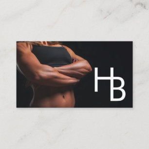 Carte De Visite Logo minimum et photo Fitness Trainer Standard