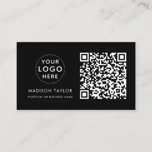 Carte De Visite Logo minimum personnalisé de l'entreprise Code QR