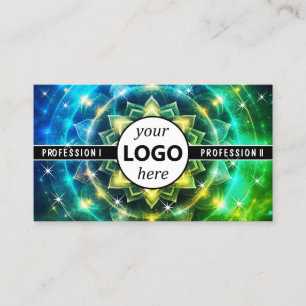 Carte De Visite Logo Modèle Chakra Fleur de la vie Galaxy Éperche