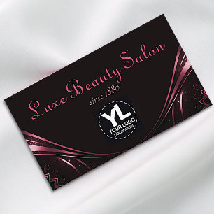Carte De Visite Logo Modèle Chic Luxe Flourish Girl Rose