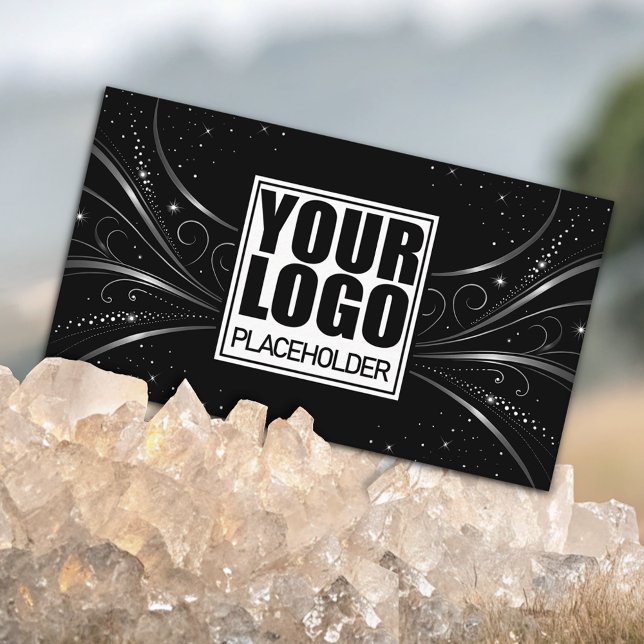 Carte De Visite Logo Modèle Extravagant Argent Luxe Flourdissant (Créateur téléchargé)