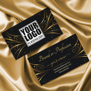 Carte De Visite Logo Modèle Extravagant Gold Luxury Flourdissant