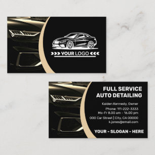 Carte De Visite Logo Modèle Golden Car Service Auto Détail