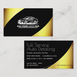 Carte De Visite Logo Modèle Golden Elegant Professionnel élégant