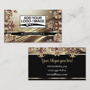 Carte De Visite Logo Modèle Luxe Chic Deluxe Golden Ombre