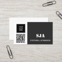 Logo moderne Code QR Noir Initiales Professionnell