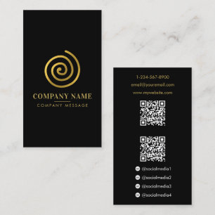 Carte De Visite Logo moderne Contemporary Gold Spiral