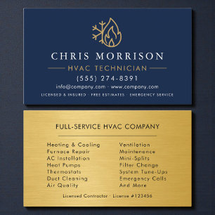 Carte De Visite Logo Moderne CVC Bleu Nuit Or