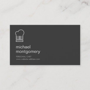 Carte De Visite LOGO MODERNE de CASQUETTE de CHEF dans le BLANC