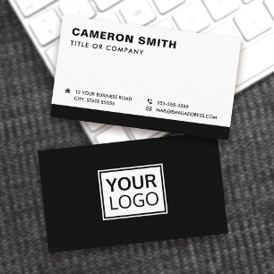 Carte De Visite Logo moderne en noir ou en couleur des bordures su
