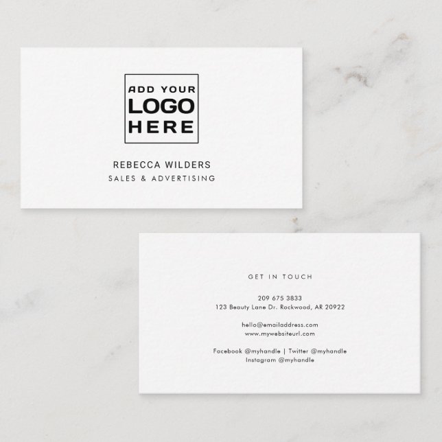 Carte De Visite Logo moderne minimaliste (Devant / Derrière)