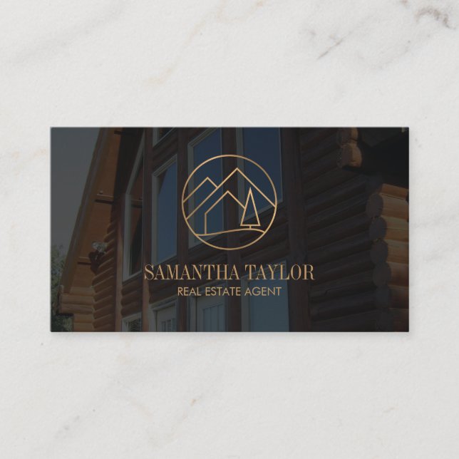 Carte De Visite Logo Moderne Professionnel Immobilier Mountain (Devant)
