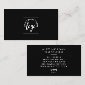 Carte De Visite Logo Moderne Professionnel Noir