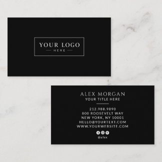 Carte De Visite Logo Moderne Professionnel Noir