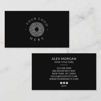 Carte De Visite Logo Moderne Professionnel Noir