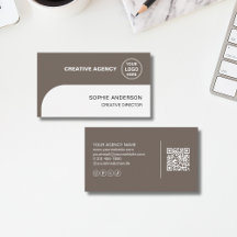 Logo Moderne QR Agence Créative Taupe