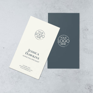 Carte De Visite Logo moderne simple et élégant Marine Blue Profess