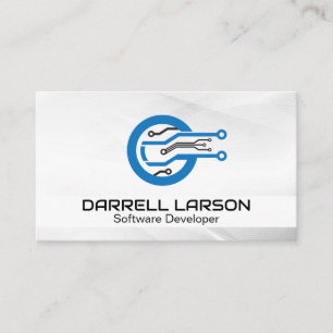 Carte De Visite Logo moderne Tech Blue