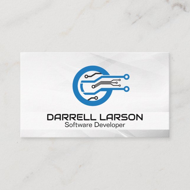 Carte De Visite Logo moderne Tech Blue (Devant)