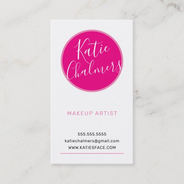 Carte De Visite LOGO moderne tendance professionnel audacieux rose (Devant)