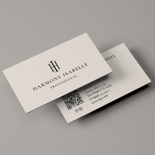 Carte De Visite Logo monogramme avec initiales de marketing profes