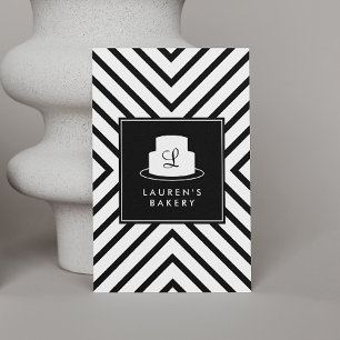 Carte De Visite Logo Monogramme de gâteau avec Boulangerie Motif e