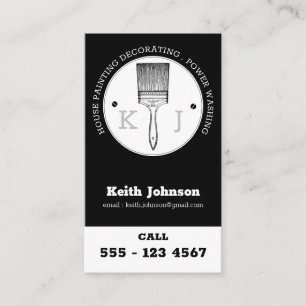 Carte De Visite Logo Monogramme de lavage de puissance de peintre 