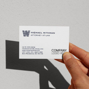 CARTE DE VISITE LOGO MONOGRAMME LIGNE BLEUE PROFESSIONNEL