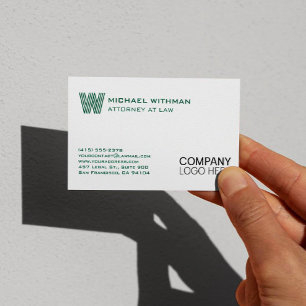 CARTE DE VISITE LOGO MONOGRAMME LIGNE VERTE PROFESSIONNEL ENTREPRI