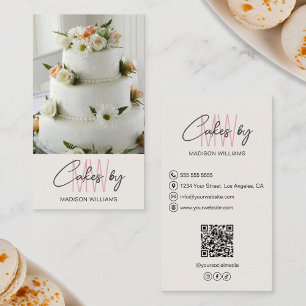 Carte De Visite Logo Monogramme personnalisé de gâteau de boulange