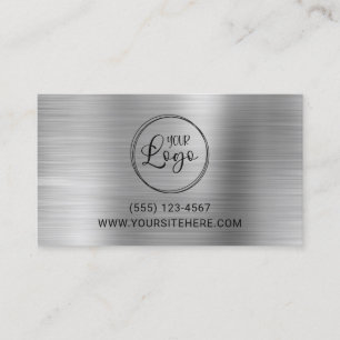 Carte De Visite Logo noir avec URL du site Web Silver Foil