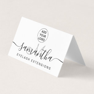 Carte De Visite logo noir blanc nom eyelash extensions post-soins