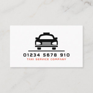 Carte De Visite Logo noir de taxi, listes des prix