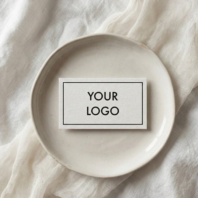 Carte De Visite Logo noir et blanc sophistiqué minimal (Créateur téléchargé)